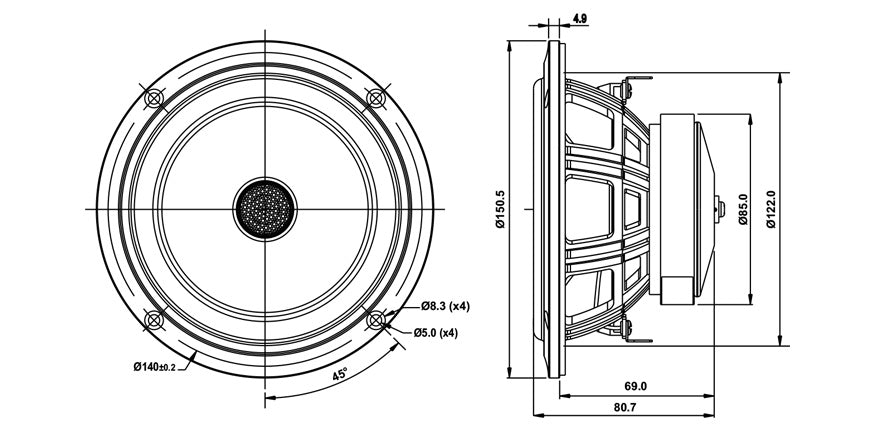 5" SB13PFCR25-4-COAX