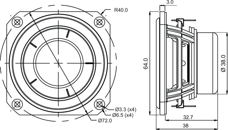 【SB ACOUSTICS】SB65WBAC25-4　 64mm ALUMINUM CONE FULLRANGE 4OHM-2